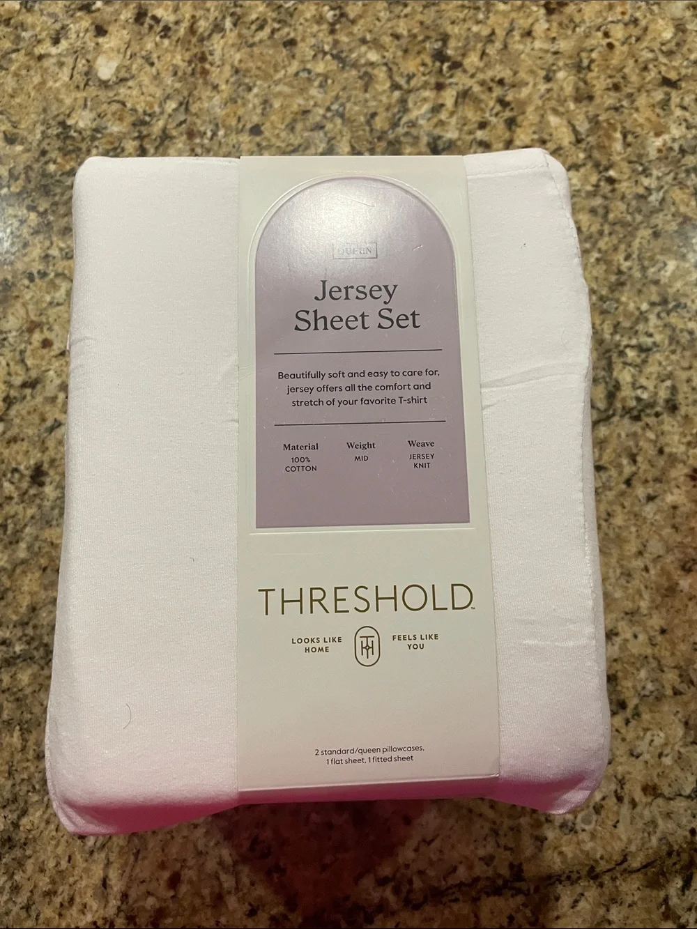 Threshold Jersey Sheet Set in White